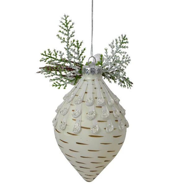 Northlight 5-in Cedar And Berries White Finial Christmas Ornament 5 Northlight 5-in Cedar And Berries White Finial Christmas Ornament - Image 3