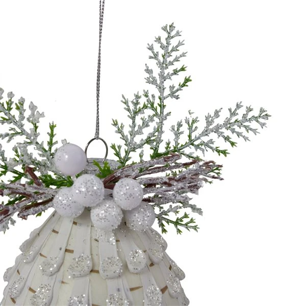 Northlight 5-in Cedar And Berries White Finial Christmas Ornament 4 Northlight 5-in Cedar And Berries White Finial Christmas Ornament - Image 2
