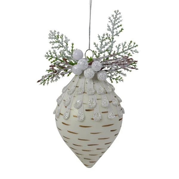 Northlight 5-in Cedar And Berries White Finial Christmas Ornament 3 Northlight 5-in Cedar And Berries White Finial Christmas Ornament