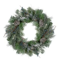 Northlight 24-in Mixed Pine And Blueberries Artificial Christmas Wreath