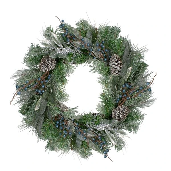 Northlight 24-in Mixed Pine And Blueberries Artificial Christmas Wreath 3 Northlight 24-in Mixed Pine And Blueberries Artificial Christmas Wreath