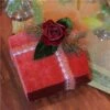 Northlight 8-in Red And Green Floral Accent Christmas Gift Box Decor -Northlight Paradise 331054279 AlternateImage2 l