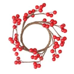 Northlight 7-in Shiny Red Berries Artificial Christmas Candle Ring