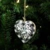 Northlight 4.25-in Black And White Buffalo Plaid Heart With Reindeer Christmas Ornament -Northlight Paradise 331054291 AlternateImage1 l