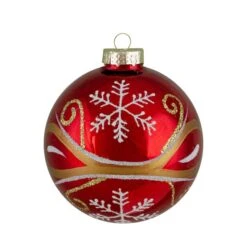 Northlight Glass Hanging Christmas Ball Ornaments 2.5-in 4/pk