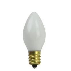 Northlight Incandescent C7 Opaque White Christmas Replacement Bulbs -Pack Of 25