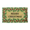 Northlight 18-in X 30-in Holly Berries "Merry Christmas" Rectangular Doormat