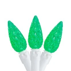 Northlight 70-Count Green LED C6 Faceted Christmas Lights - 22.5-ft White Wire -Northlight Paradise 331054303 MainImage 001 l