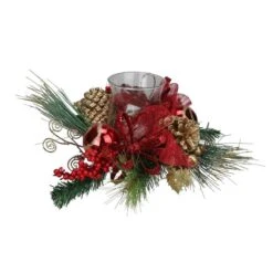 Northlight 18-in Pine Sprigs And Glittered Berries Christmas Hurricane Candle Holder -Northlight Paradise 331054308 MainImage 001 l