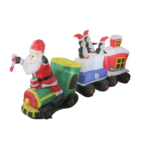 Northlight 6.5-ft Inflatable Santa And Penguins On Train Outdoor Christmas Decoration 4 Northlight 6.5-ft Inflatable Santa And Penguins On Train Outdoor Christmas Decoration - Image 2
