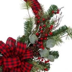 Northlight Red And Black Buffalo Plaid And Berry Christmas Wreath -Northlight Paradise 331054325 AlternateImage2 l