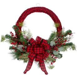 Northlight Red And Black Buffalo Plaid And Berry Christmas Wreath -Northlight Paradise 331054325 MainImage 001 l