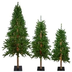 Northlight 6-ft Pre-Lit Slim Alpine Artificial Christmas Trees - Set Of 3 -Northlight Paradise 331054341 MainImage 001 l