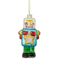 Northlight 4.75-in Multicoloured Glass Robot Christmas Ornament -Northlight Paradise 331054342 MainImage 001 l