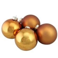 Northlight 2.5-in Bronze 2-Finish Glass Ball Christmas Ornaments - 9-Piece
