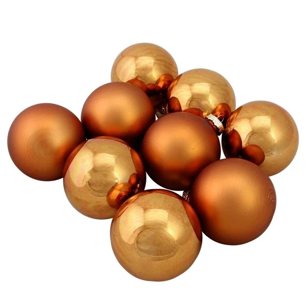 Northlight 2.5-in Bronze 2-Finish Glass Ball Christmas Ornaments - 9-Piece 4 Northlight 2.5-in Bronze 2-Finish Glass Ball Christmas Ornaments - 9-Piece - Image 2