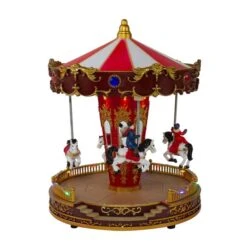 Northlight 11-in Red And White LED Lighted And Animated Christmas Carousel With Horses 9 Northlight 11-in Red And White LED Lighted And Animated Christmas Carousel With Horses -Northlight Paradise 331054361 MainImage 001 l