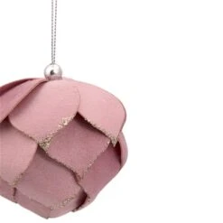Northlight 5-in Pink Flower Glitter Petal Shatterproof Ball Christmas Ornament -Northlight Paradise 331054367 AlternateImage1 l