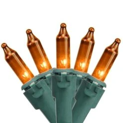 Northlight 50-Count Burnt Orange Mini Christmas Light Set - 10-ft Green Wire -Northlight Paradise 331054384 MainImage 001 l