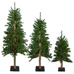 Northlight 5-ft Pre-Lit Slim Alpine Artificial Christmas Trees - Set Of 3 -Northlight Paradise 331054405 MainImage 001 l