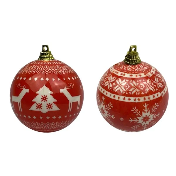 Northlight 14-Piece Nordic Decoupage Christmas Ball Ornament Set 3 Northlight 14-Piece Nordic Decoupage Christmas Ball Ornament Set
