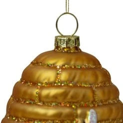 Northlight 3.5-in Gold Holiday Collections Glass Beehive Christmas Ornament -Northlight Paradise 331054428 AlternateImage3 l