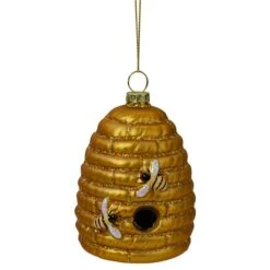 Northlight 3.5-in Gold Holiday Collections Glass Beehive Christmas Ornament -Northlight Paradise 331054428 MainImage 001 l