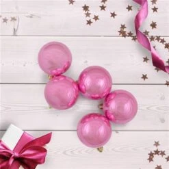 Northlight 60-Piece Bubblegum Pink Shatterproof Shiny Christmas Ball Ornaments -Northlight Paradise 331054430 AlternateImage1 l