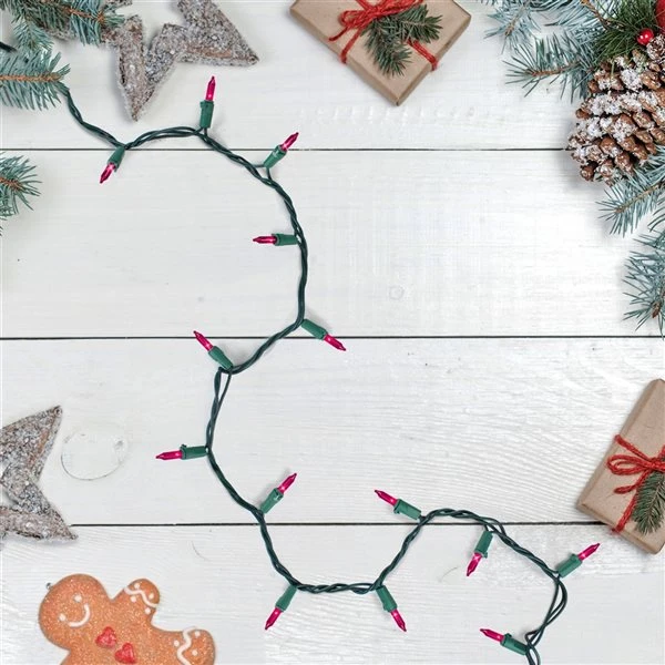 Northlight 35-Count Pink Mini Christmas Light Set - 7-ft Green Wire 3 Northlight 35-Count Pink Mini Christmas Light Set - 7-ft Green Wire
