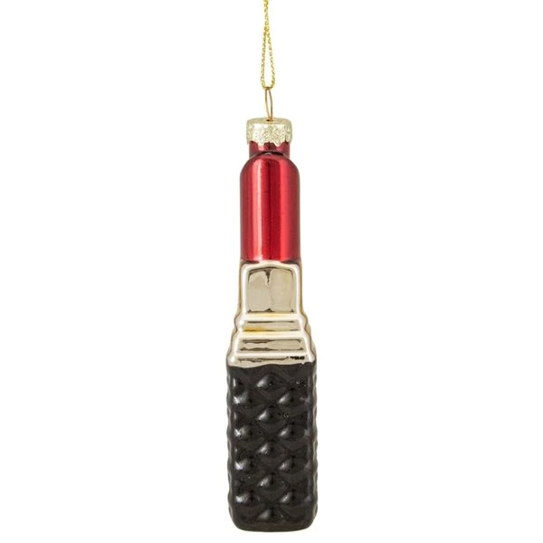 Northlight 4.5-in Red Lipstick Glass Christmas Ornament 6 Northlight 4.5-in Red Lipstick Glass Christmas Ornament - Image 4
