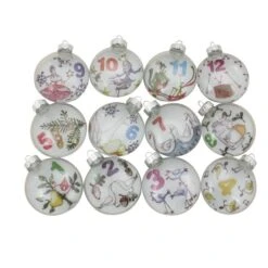 Northlight 3-in Clear 'The Twelve Days Of Christmas' Glass Disc Ornaments - 12-Piece -Northlight Paradise 331054460 AlternateImage1 l