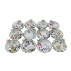 Northlight 3-in Clear 'The Twelve Days Of Christmas' Glass Disc Ornaments - 12-Piece -Northlight Paradise 331054460 MainImage 001 l