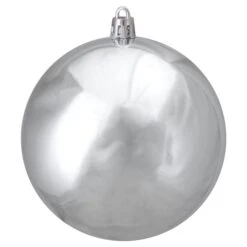 Northlight 4-in Shiny Silver Shatterproof Christmas Ball Ornament