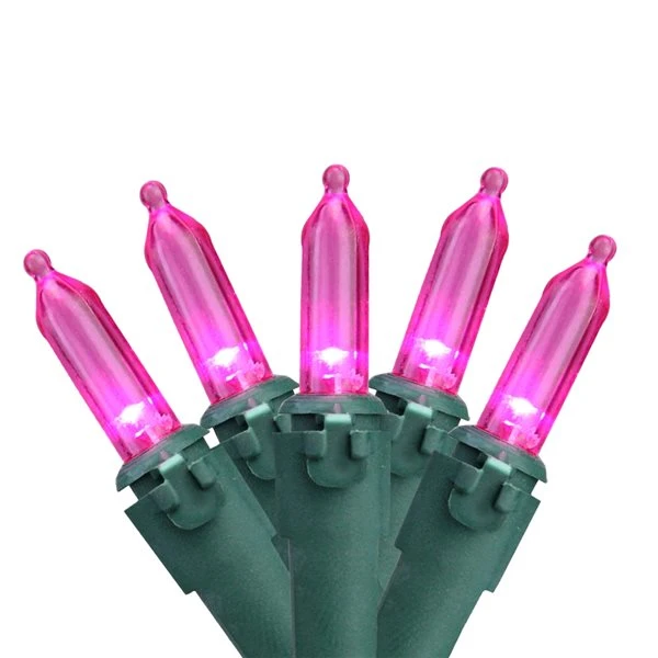 Northlight 50 Pink LED Mini Christmas Lights - 16.25-ft Green Wire 4 Northlight 50 Pink LED Mini Christmas Lights - 16.25-ft Green Wire - Image 2
