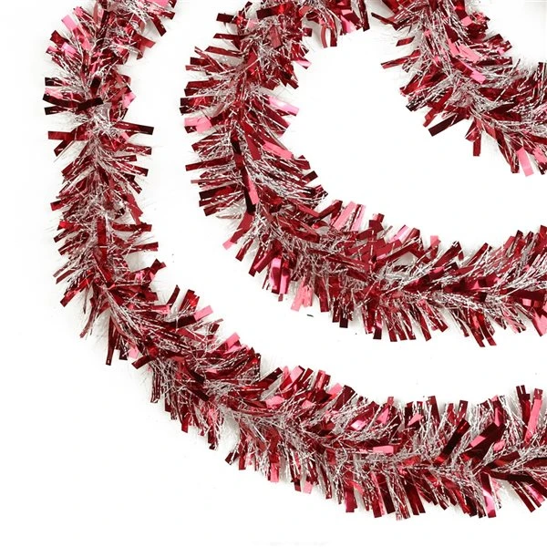 Northlight 50-ft X 4-in Red And White Wide Cut Snowblush Tinsel Christmas Garland 3 Northlight 50-ft X 4-in Red And White Wide Cut Snowblush Tinsel Christmas Garland