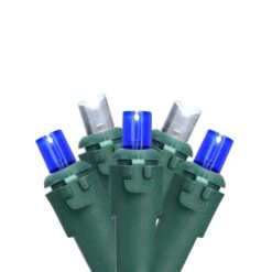 Northlight 50 Blue And White LED Wide Angle Mini Christmas Lights - 16.25-ft Green Wire -Northlight Paradise 331054491 MainImage 001 l