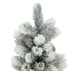 Northlight 19-in Potted Slim Flocked Mini Pine Christmas Tree In Burlap Base -Northlight Paradise 331054492 AlternateImage1 l