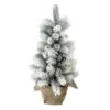 Northlight 19-in Potted Slim Flocked Mini Pine Christmas Tree In Burlap Base -Northlight Paradise 331054492 MainImage 001 l