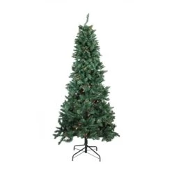 Northlight 9-ft Pre-Lit Green Slim Pine Artificial Christmas Tree - Multicolour Lights