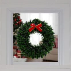 Northlight 17-in Pre-Lit Green Tinsel Artificial Christmas Wreath With A Bow -Northlight Paradise 331054524 AlternateImage1 l