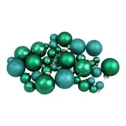Northlight 40-Piece Green 2-Finish Multiple Size Glass Ball Christmas Ornaments -Northlight Paradise 331054525 AlternateImage2 l