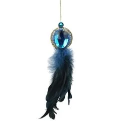 Northlight 9-in Blue And Gold Peacock Feather Jeweled Tassel Christmas Ornament -Northlight Paradise 331054531 MainImage 001 l