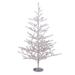 Northlight 3-ft Pre-Lit LED Silver Tinsel Twig Artificial Christmas Tree