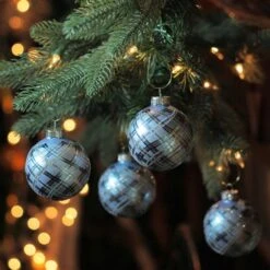 Northlight Plaid Glitter Glass Christmas Ornament Blue Ball Set 2.75-in 4/pk 7 Northlight Plaid Glitter Glass Christmas Ornament Blue Ball Set 2.75-in 4/pk -Northlight Paradise 331054544 AlternateImage2 l