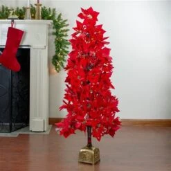 Northlight 4-ft Pre-Lit Fibre Optic Colour Changing Red Poinsettia Christmas Tree -Northlight Paradise 331054545 AlternateImage1 l