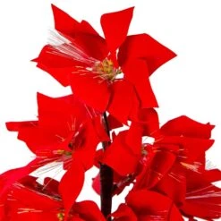 Northlight 4-ft Pre-Lit Fibre Optic Colour Changing Red Poinsettia Christmas Tree