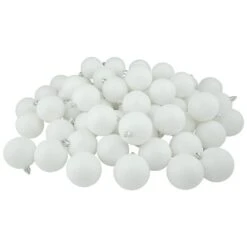 Northlight 60-Piece Winter White Shatterproof Matte Christmas Ball Ornaments
