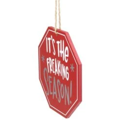 Northlight 5-in Red Octagonal - It's The Freaking Season - Wooden Sign Christmas Ornament -Northlight Paradise 331054559 AlternateImage2 l