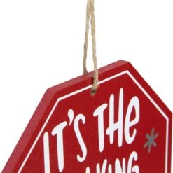 Northlight 5-in Red Octagonal - It's The Freaking Season - Wooden Sign Christmas Ornament -Northlight Paradise 331054559 AlternateImage3 l