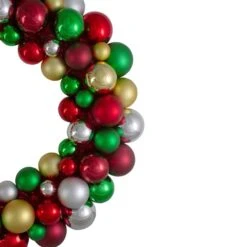 Northlight 2-Colour Finish Shatterproof Ball Christmas Wreath -Northlight Paradise 331054567 AlternateImage2 l